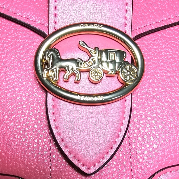 Coach Leather Purse George Saddle Bag Pretty in Pink Coach C3241 ~ NWT - Picture 9 of 16